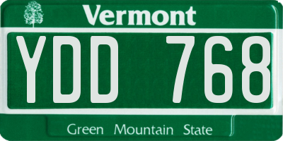 VT license plate YDD768