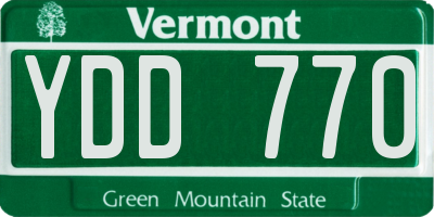 VT license plate YDD770