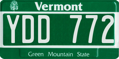 VT license plate YDD772