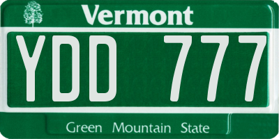 VT license plate YDD777