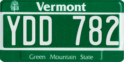 VT license plate YDD782