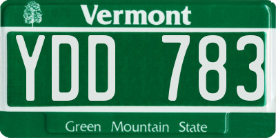VT license plate YDD783