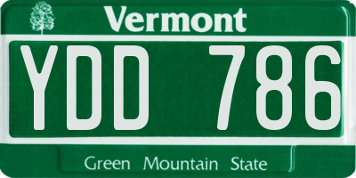 VT license plate YDD786