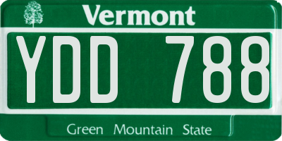 VT license plate YDD788