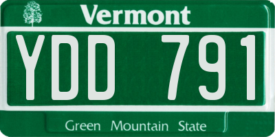 VT license plate YDD791