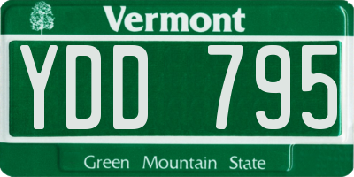 VT license plate YDD795