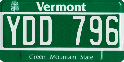 VT license plate YDD796