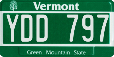 VT license plate YDD797