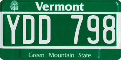 VT license plate YDD798