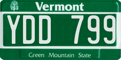 VT license plate YDD799