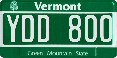 VT license plate YDD800