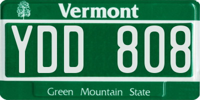VT license plate YDD808