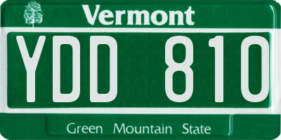 VT license plate YDD810