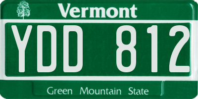 VT license plate YDD812