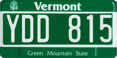 VT license plate YDD815