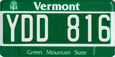 VT license plate YDD816