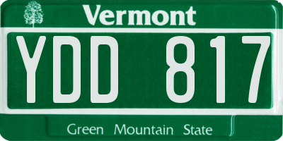 VT license plate YDD817