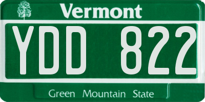 VT license plate YDD822