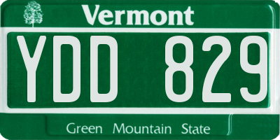 VT license plate YDD829