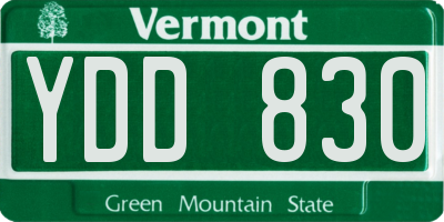 VT license plate YDD830