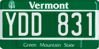 VT license plate YDD831