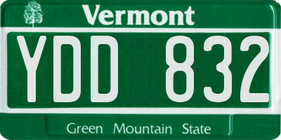 VT license plate YDD832