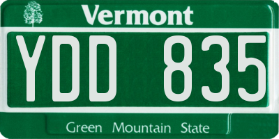 VT license plate YDD835