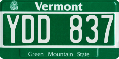 VT license plate YDD837