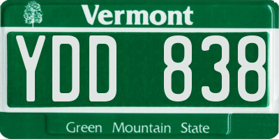 VT license plate YDD838