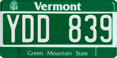 VT license plate YDD839