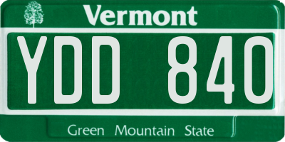 VT license plate YDD840