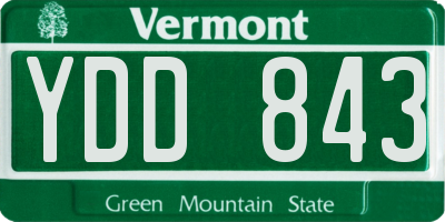 VT license plate YDD843