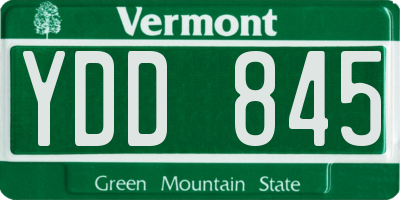VT license plate YDD845