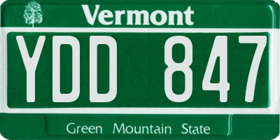 VT license plate YDD847