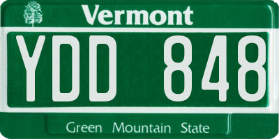VT license plate YDD848