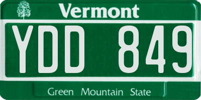 VT license plate YDD849