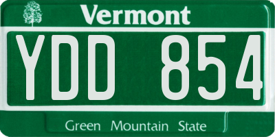 VT license plate YDD854