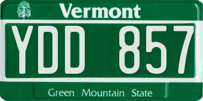 VT license plate YDD857
