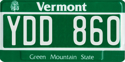 VT license plate YDD860