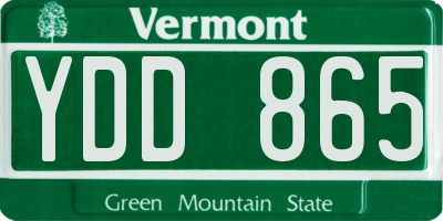 VT license plate YDD865