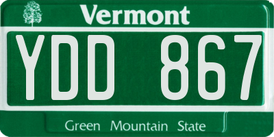 VT license plate YDD867