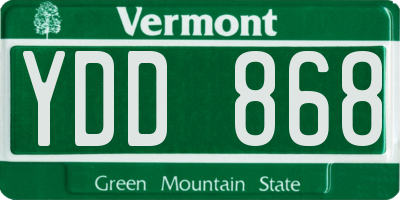 VT license plate YDD868