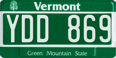 VT license plate YDD869