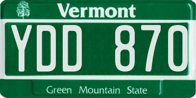 VT license plate YDD870