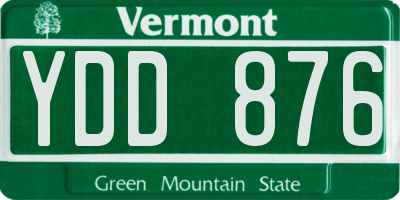 VT license plate YDD876
