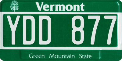 VT license plate YDD877