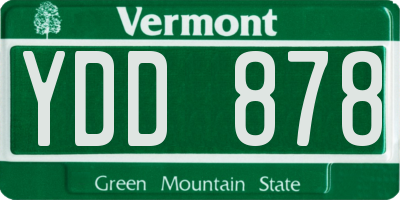 VT license plate YDD878