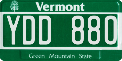 VT license plate YDD880