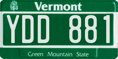 VT license plate YDD881