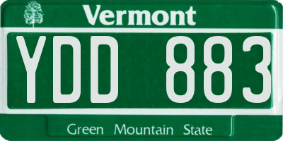 VT license plate YDD883